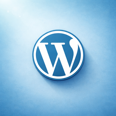 WordPress-logo-on-blue-gradient-background